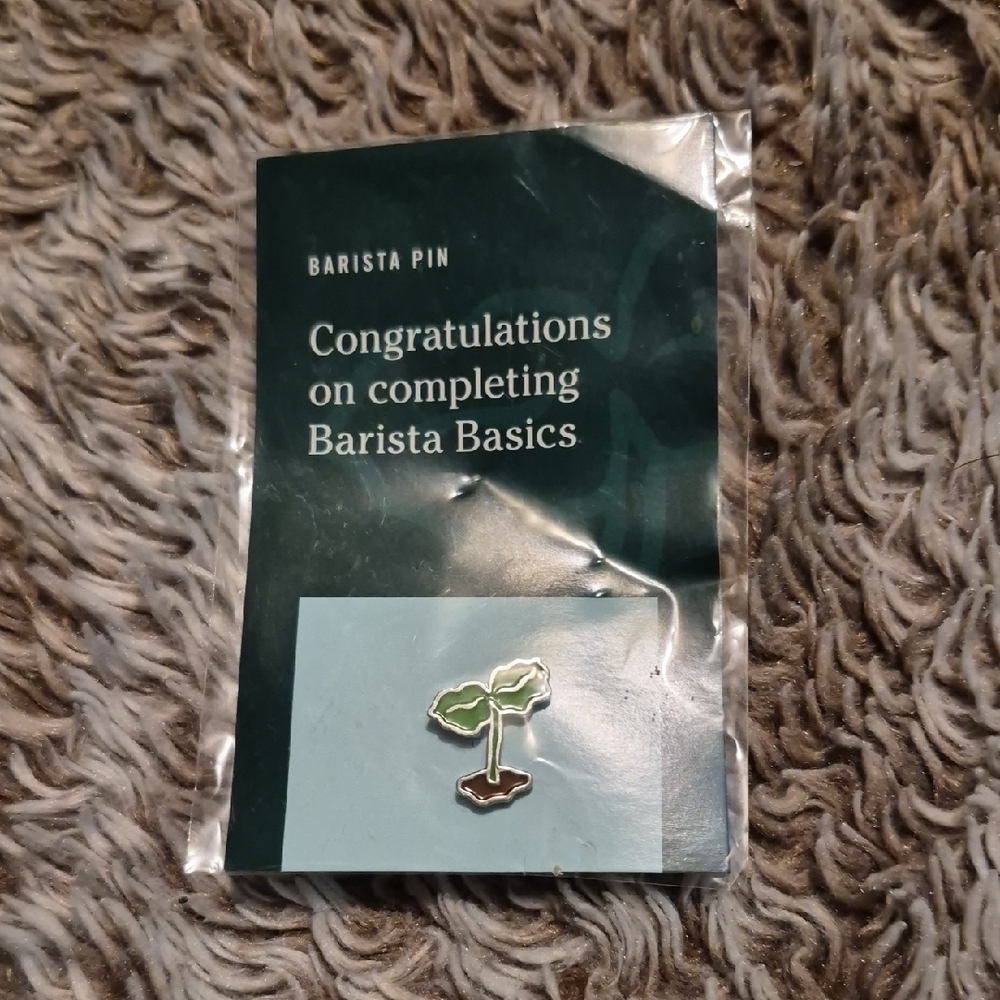STARBUCKS Barista Basics Completion Pin - Green and Silver